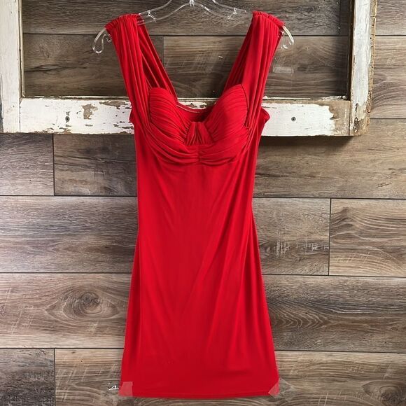 PEEP Vintage Bodycon Red Cocktail Party Homecoming Dress Size Medium - Picture 4 of 13
